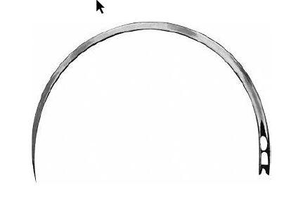 ШОВНА ГОЛКА №E0 КОЛЮЧА 55 mm, Ø 1 mm